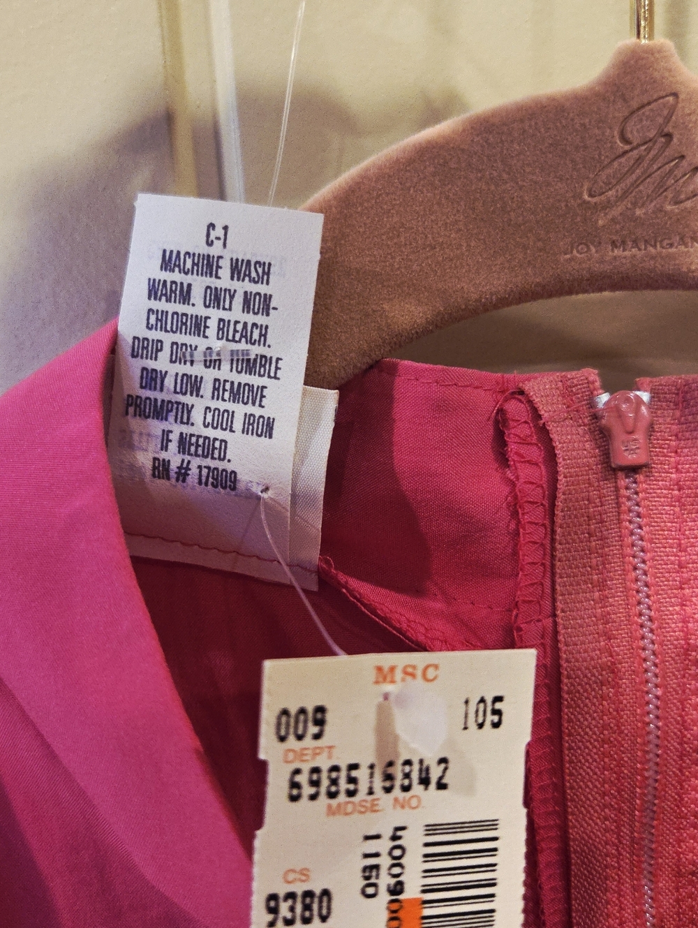 NWT Vintage Pykettes Hot Pink Mock Neck Blouse Size 18 Made in USA Retro - Picture 5 of 10